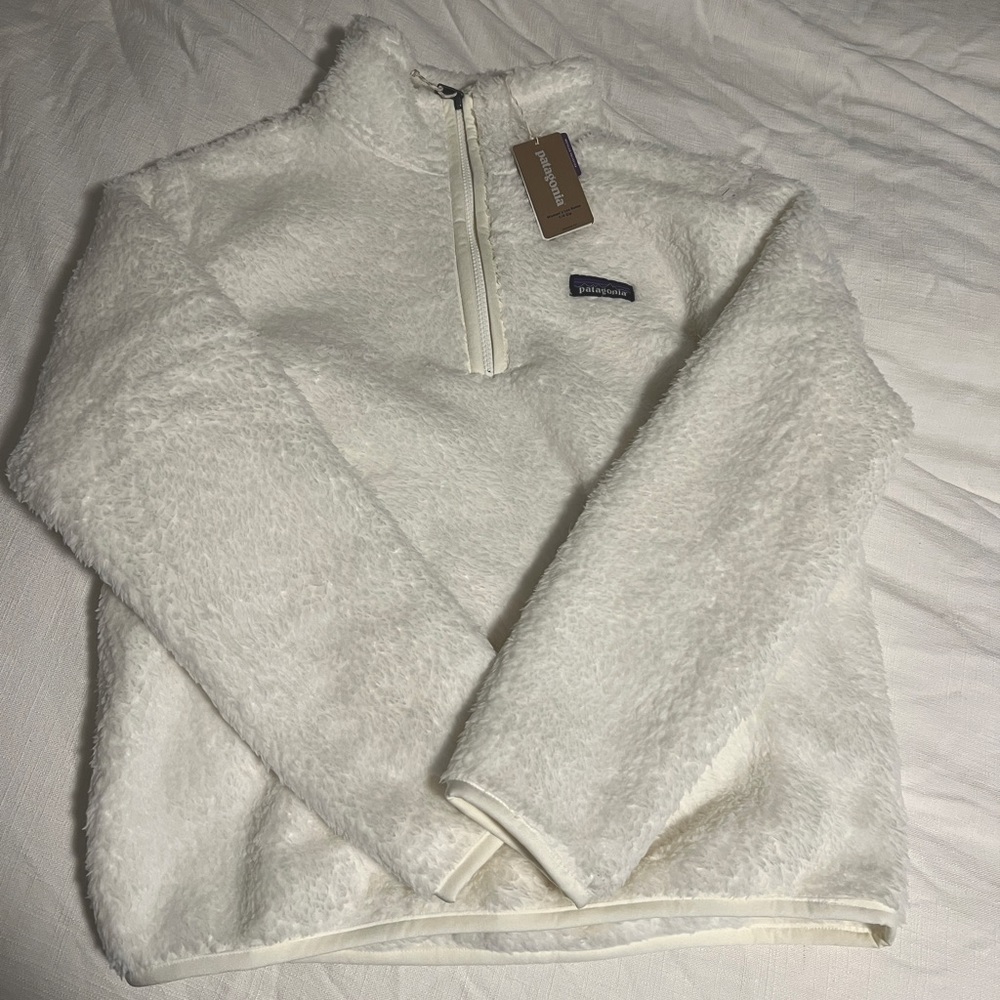Patagonia Womens Los Gatos 1/4-Zip Fleece Pullover Size Small in Dyno White